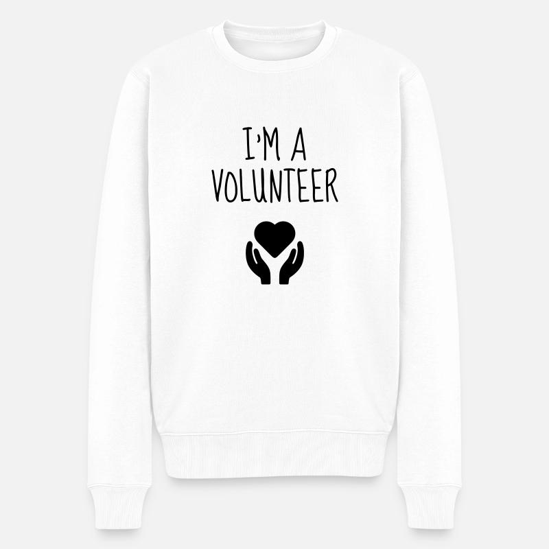 Bénévole / Humanitaire / Solidaire / Aide - Pull Premium bio Homme - blanc