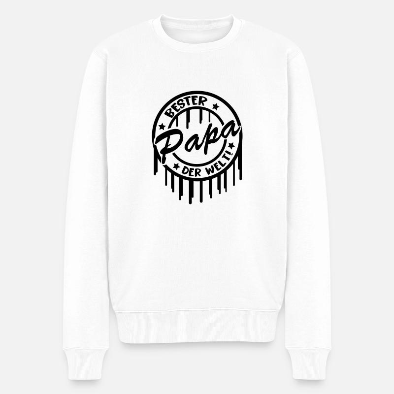 bester_papa_der_welt - Männer Premium Bio Pullover - Weiß