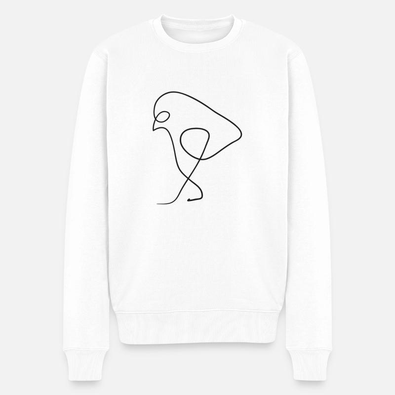 Vogel - Männer Premium Bio Pullover - Weiß