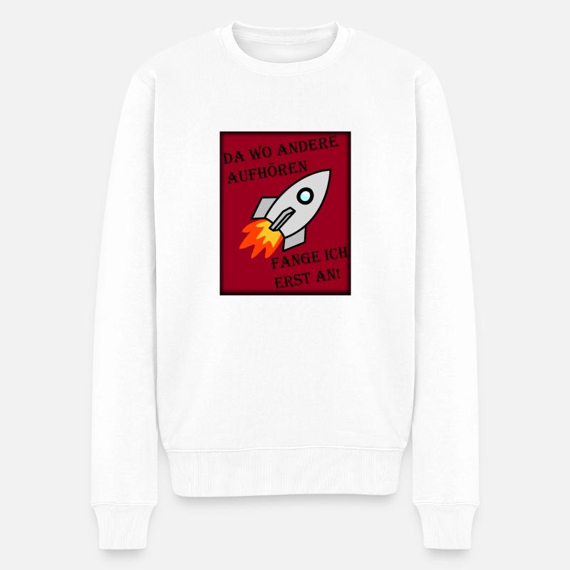 Da wo andere aufhören - Männer Premium Bio Pullover - Weiß