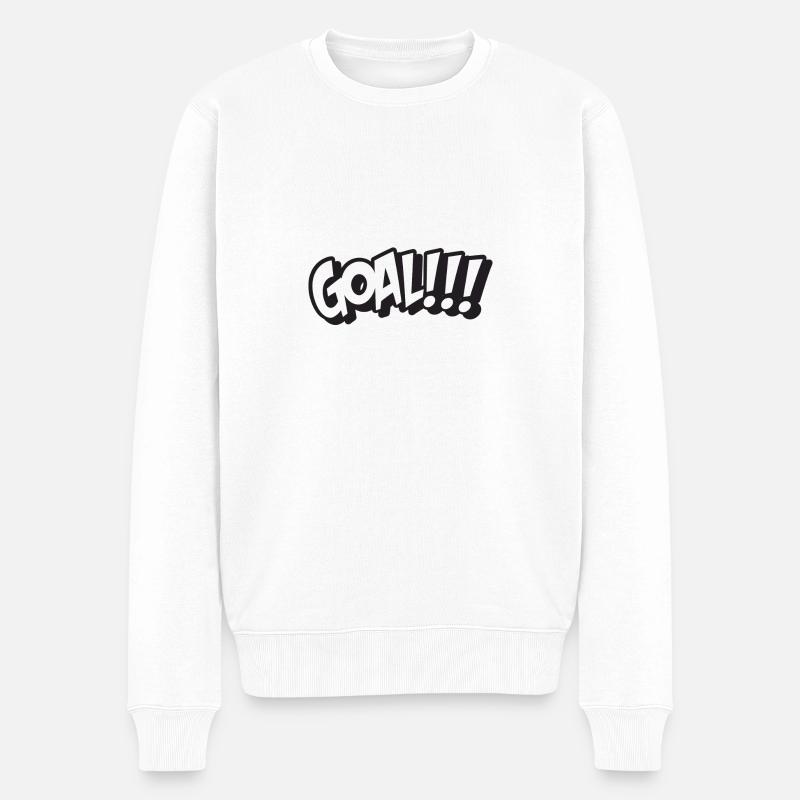 GOAL - Männer Premium Bio Pullover - Weiß