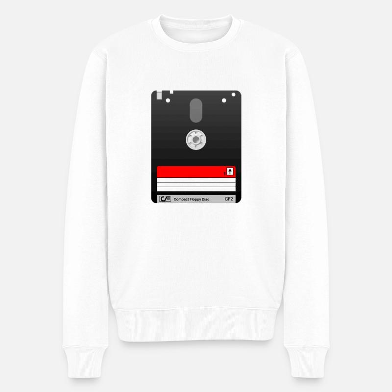 Disquette 3" Amstrad – Symbole Rétro Tech 01 - Pull Premium bio Homme - blanc