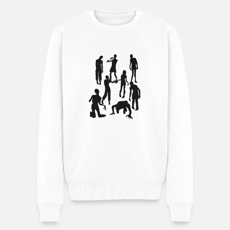 ZOMBIE - Männer Premium Bio Pullover - Weiß