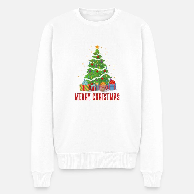 Cadeau Merry Christmas Joyeux Noël - Pull Premium bio Homme - blanc