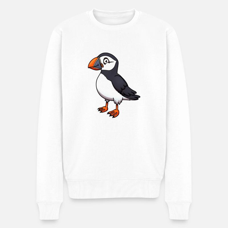 Süßer Papageientaucher - Männer Premium Bio Pullover - Weiß