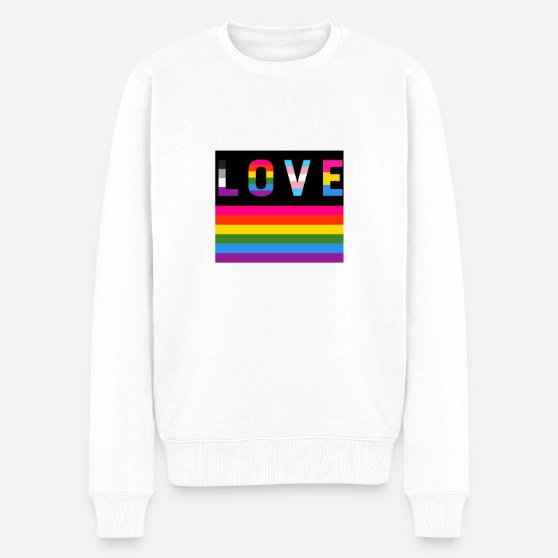 Liebe LGBT - Männer Premium Bio Pullover - Weiß