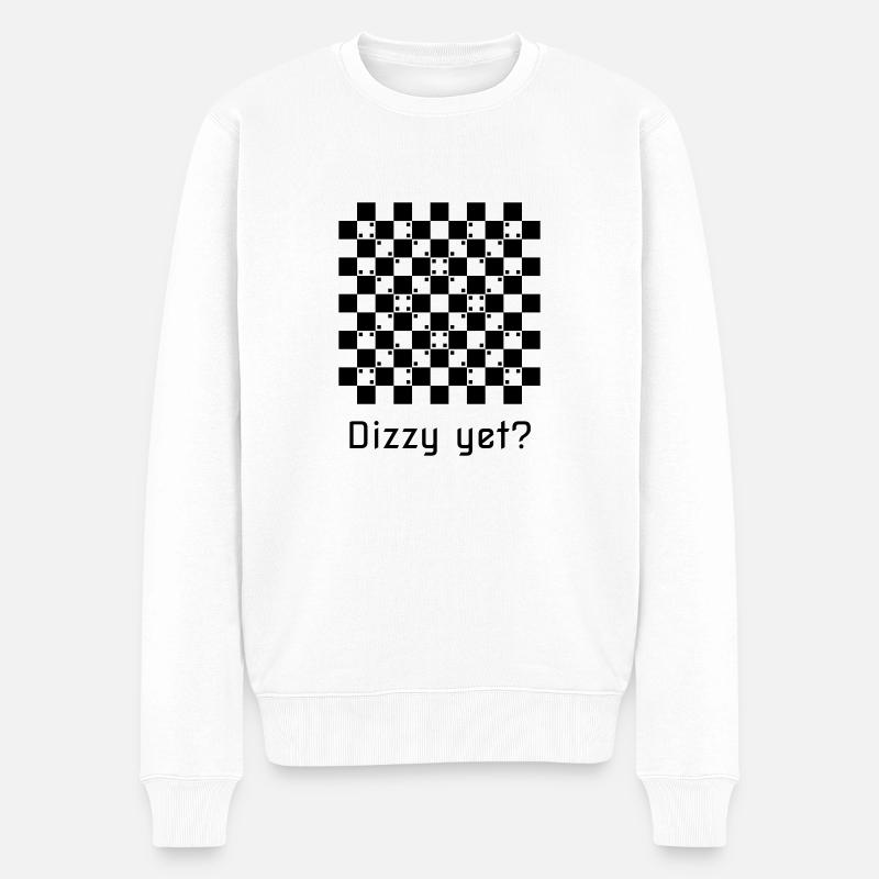 Dizzy yet? Optical illusion - Männer Premium Bio Pullover - Weiß