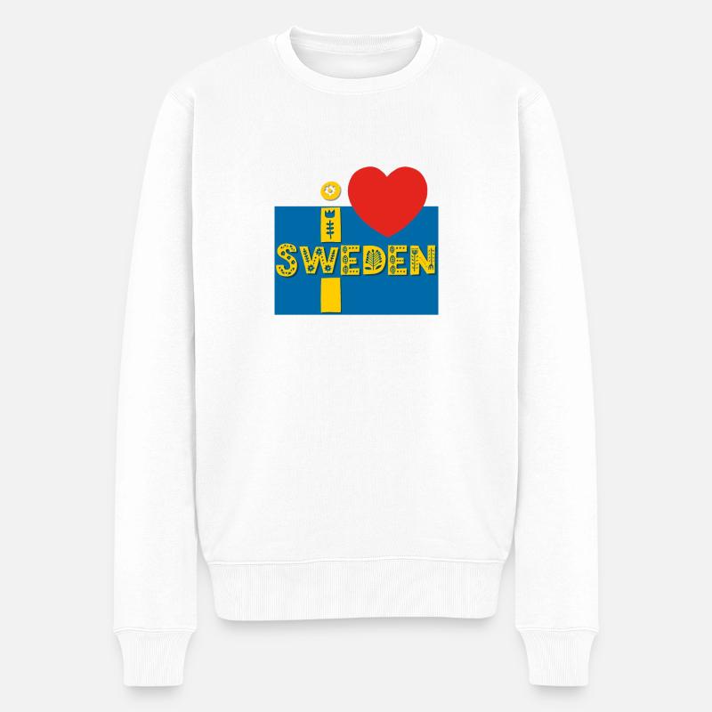 Schweden - Männer Premium Bio Pullover - Weiß