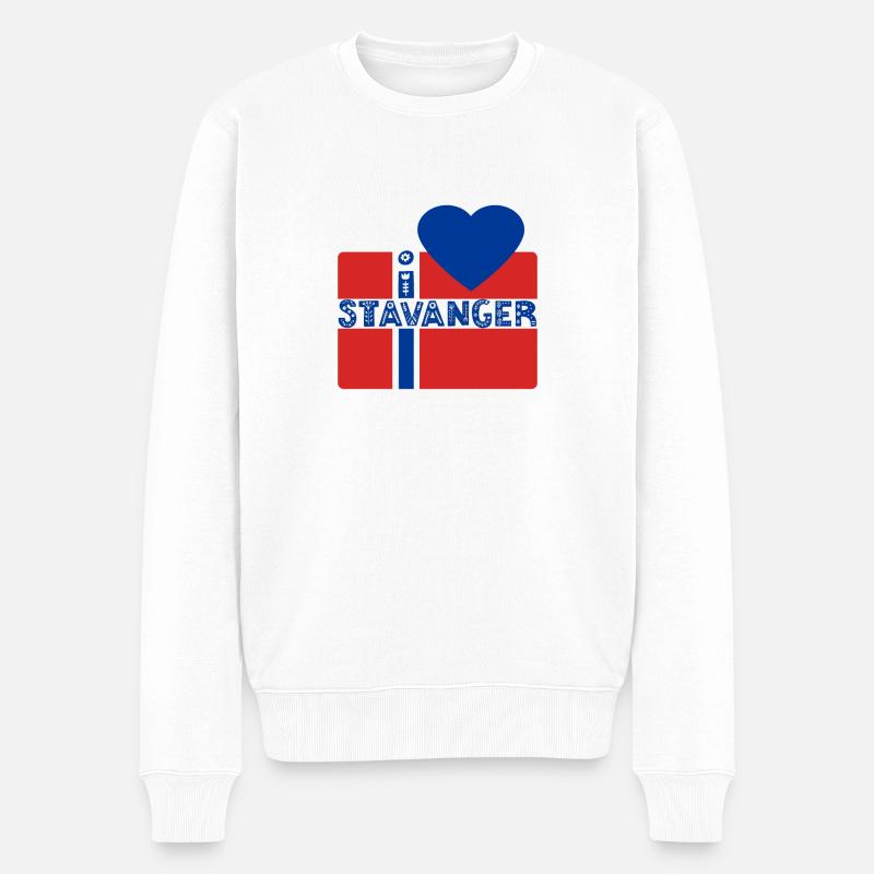 Stavanger - Männer Premium Bio Pullover - Weiß