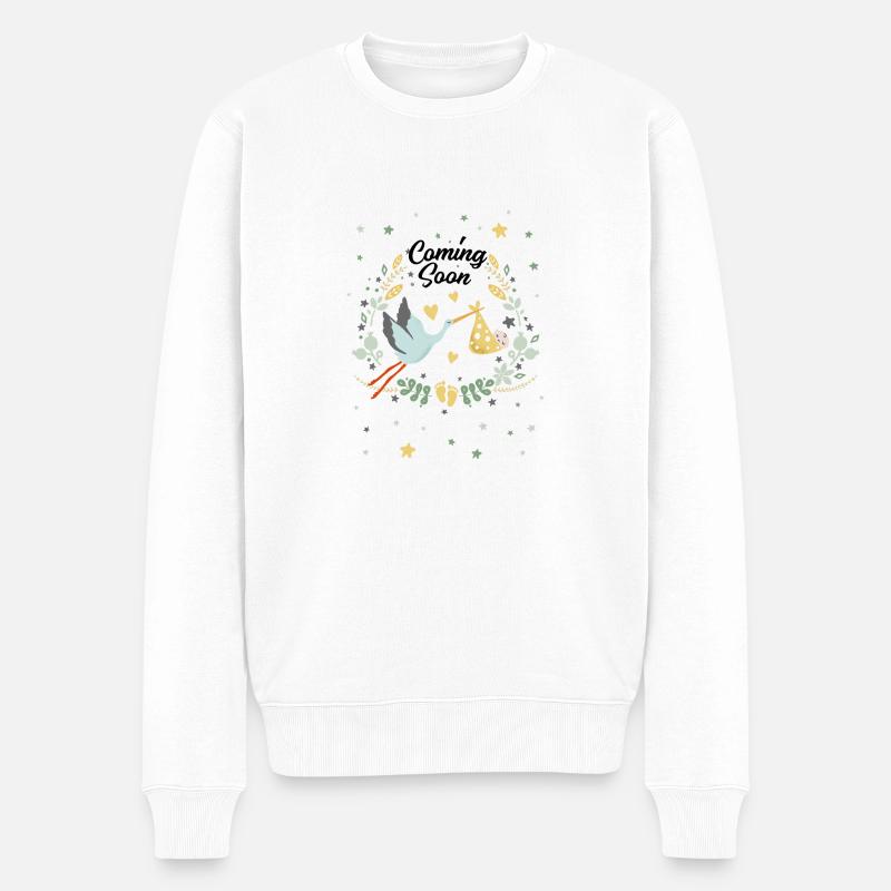 Baby kommt bald - Männer Premium Bio Pullover - Weiß