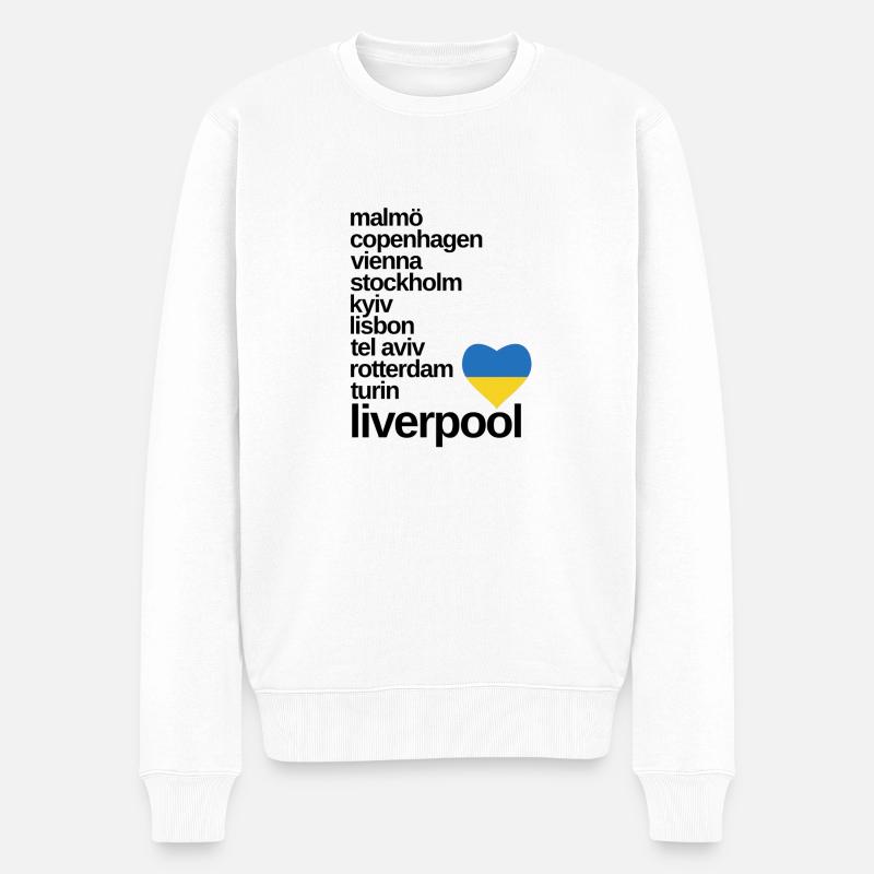 Villes hôtes de l’Eurovision - Pull Premium bio Homme - blanc