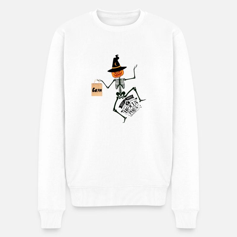 Halloween - Männer Premium Bio Pullover - Weiß