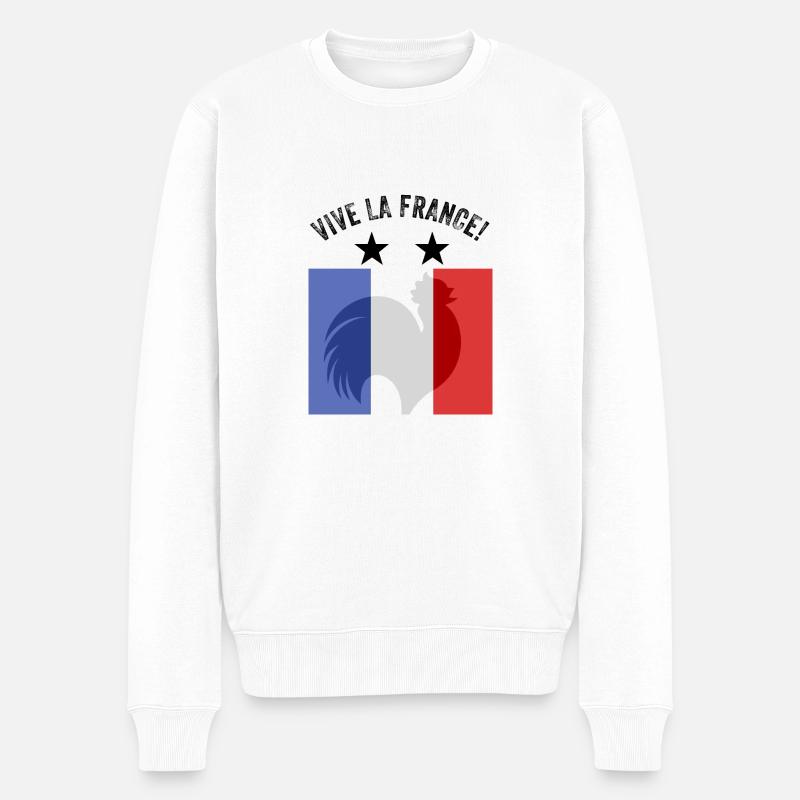 Frankreich - Männer Premium Bio Pullover - Weiß