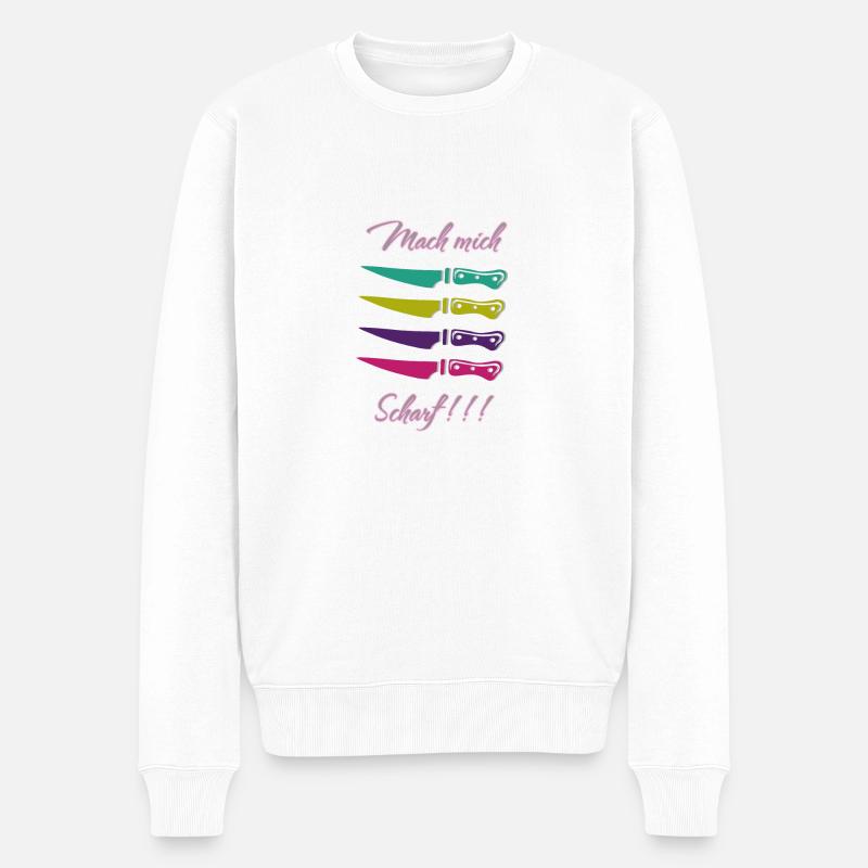 Mach mich scharf Design - Männer Premium Bio Pullover - Weiß