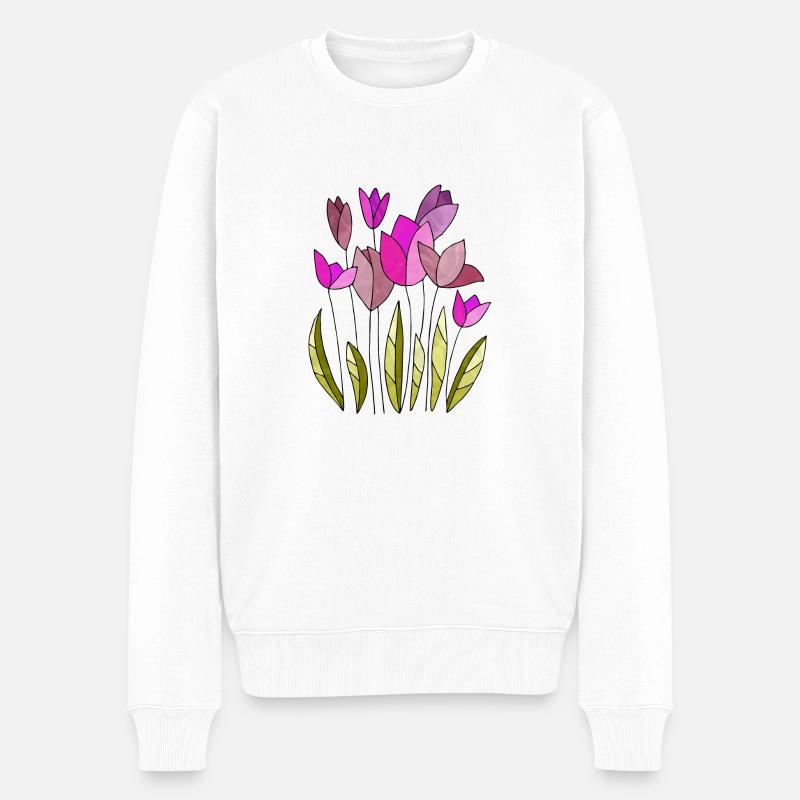 Fleur - Pull Premium bio Homme - blanc