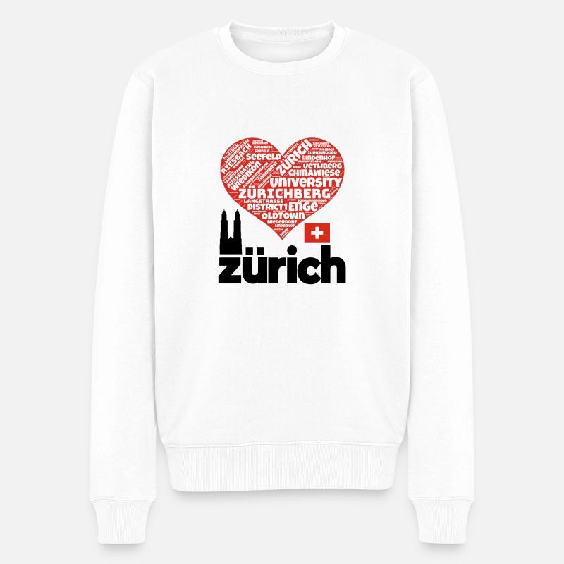 Zürich - Männer Premium Bio Pullover - Weiß