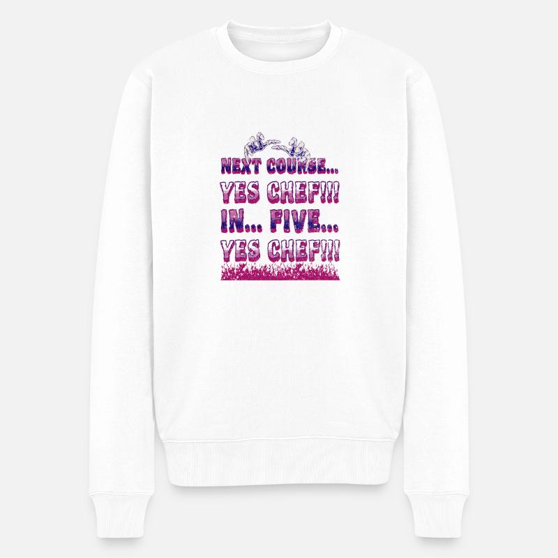 Yes Chef Design - Männer Premium Bio Pullover - Weiß