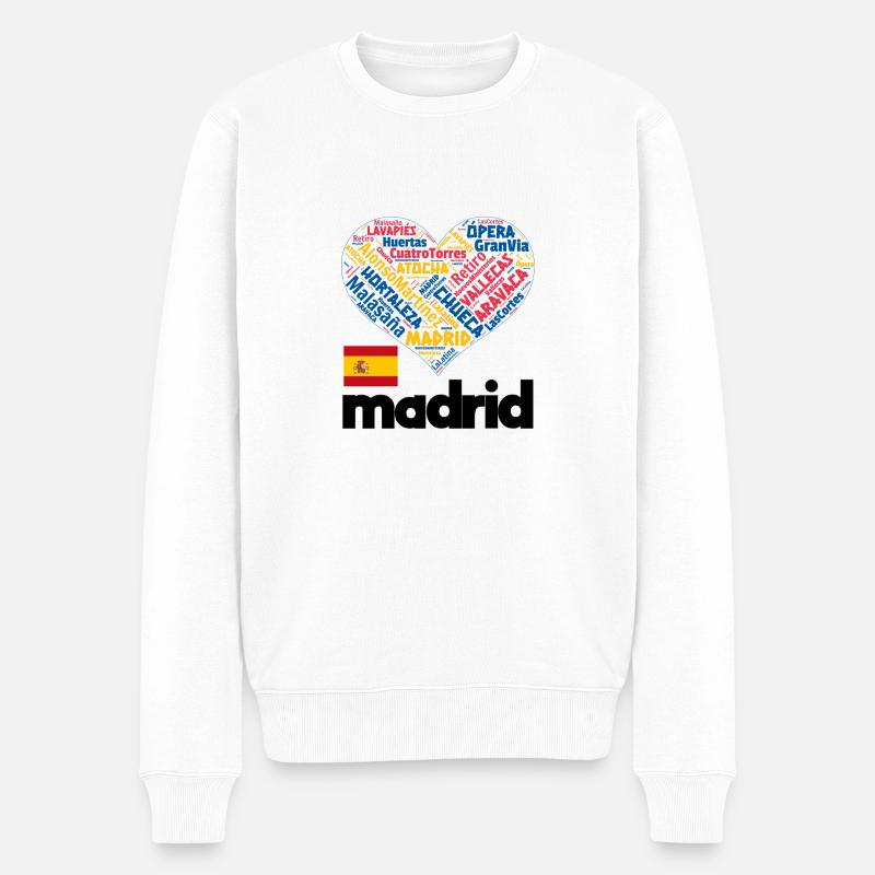 Madrid - Männer Premium Bio Pullover - Weiß