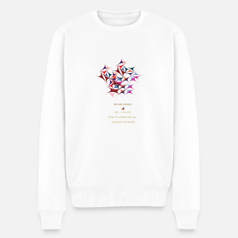 Genie - Männer Premium Bio Pullover - Weiß
