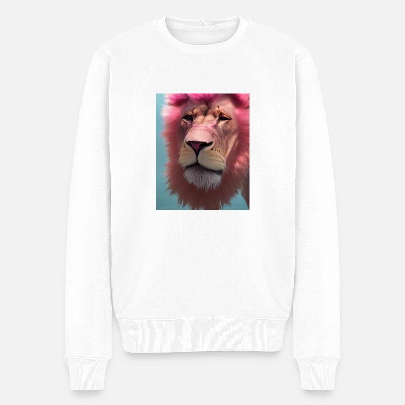 Dessin animé d’une lionne queer - Pull Premium bio Homme - blanc