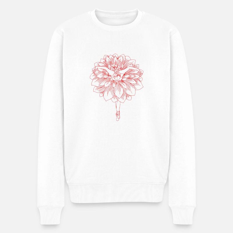 fleur danseuse rouge - Pull Premium bio Homme - blanc
