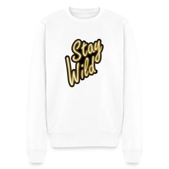 Stay Wild - Männer Premium Bio Pullover - Weiß - Vorne - Thijin (182cm)