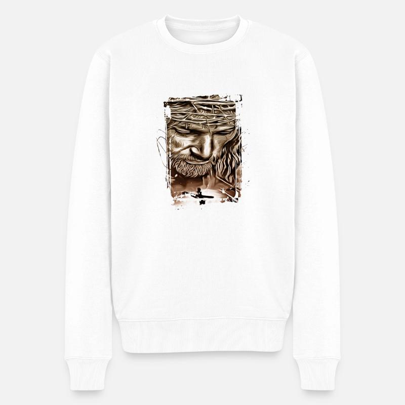 Jesus Maria Mutter Jesu Madonna Maria Marianna - Männer Premium Bio Pullover - Weiß