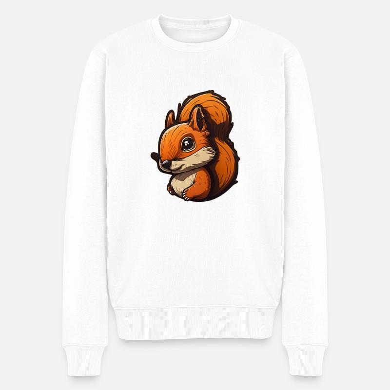 Eichhörnchen - Männer Premium Bio Pullover - Weiß