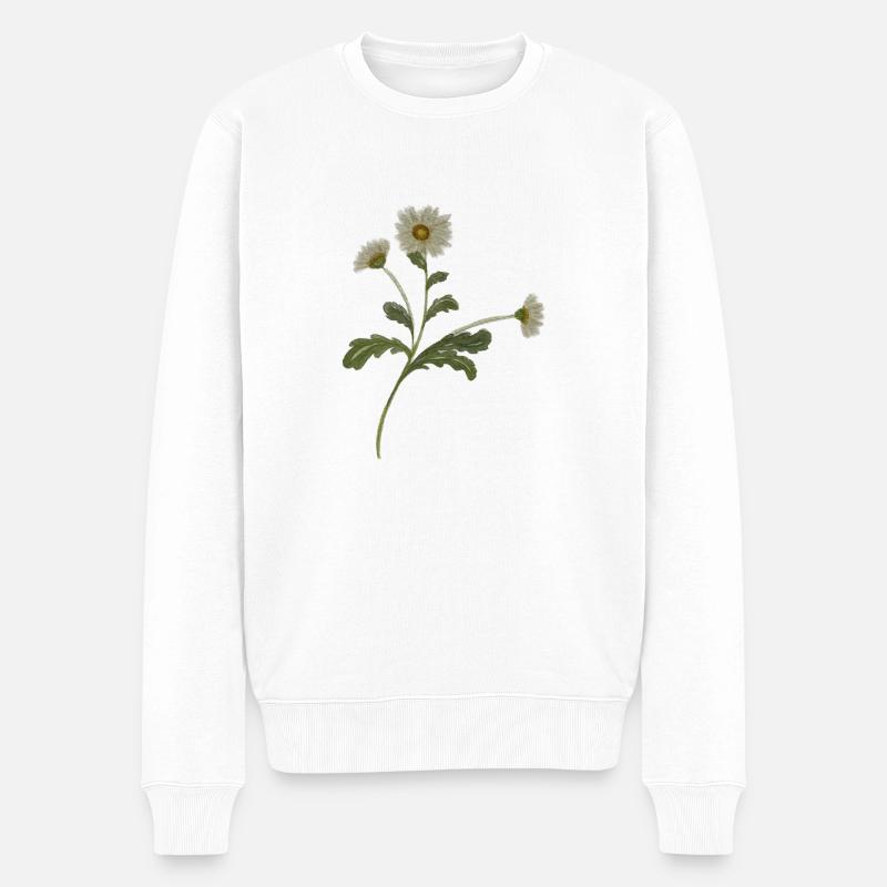 Gänseblümchen - Männer Premium Bio Pullover - Weiß