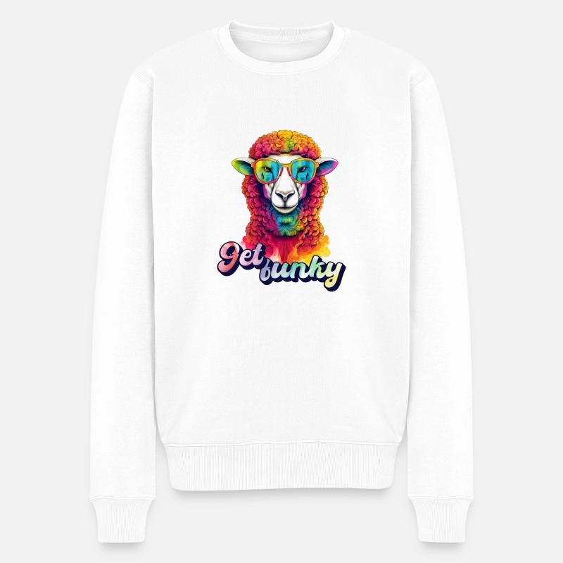 Get funky - Männer Premium Bio Pullover - Weiß