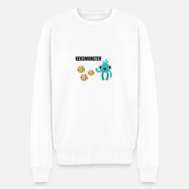 KEKSMONSTER Kekse - Männer Premium Bio Pullover - Weiß