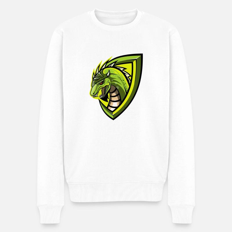 Drachen Logo - Männer Premium Bio Pullover - Weiß