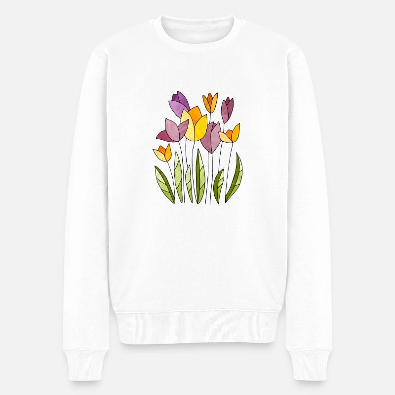 Fleur - Pull Premium bio Homme - blanc
