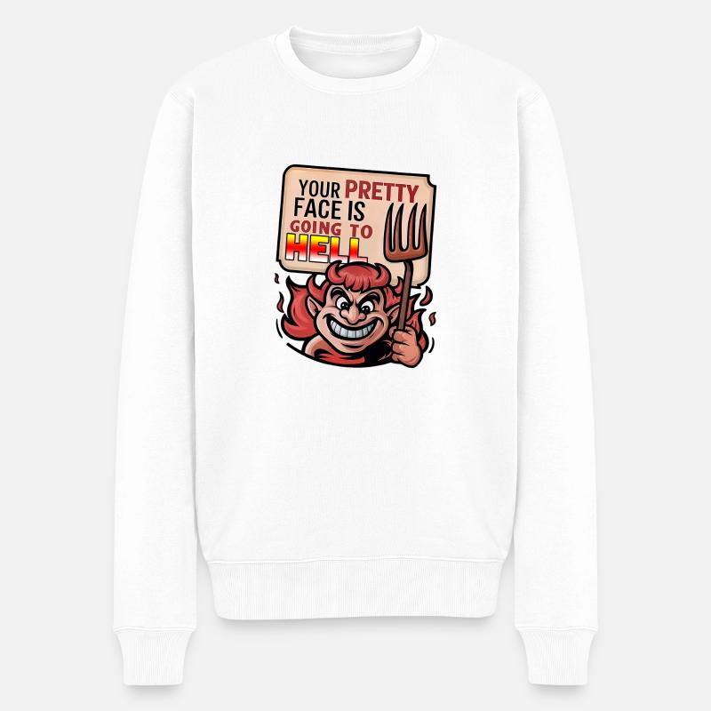 Teuflischer Charme - Männer Premium Bio Pullover - Weiß
