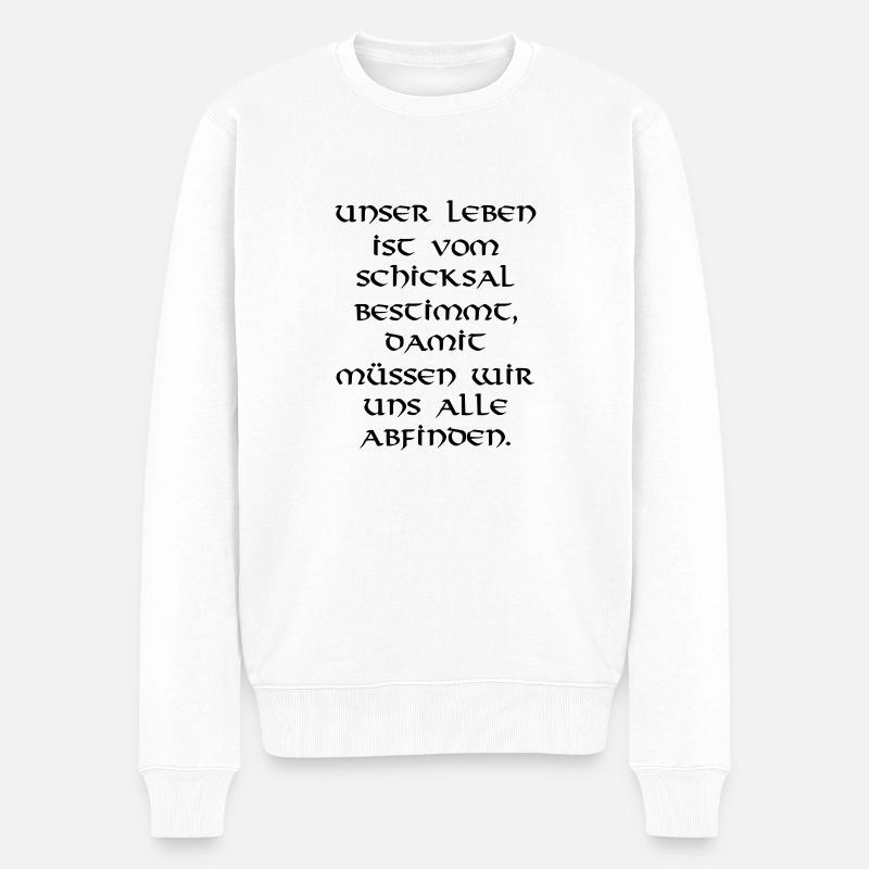Leben - Männer Premium Bio Pullover - Weiß
