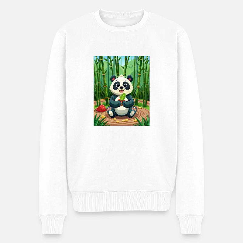 Panda mignon - Illustré - Pull Premium bio Homme - blanc