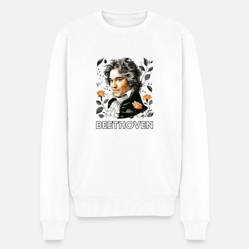 Ludwig van Beethoven - Männer Premium Bio Pullover - Weiß