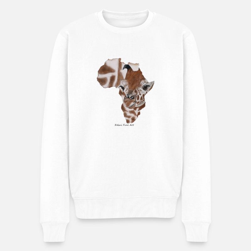 carte de l'Afrique Girafe - Pull Premium bio Homme - blanc