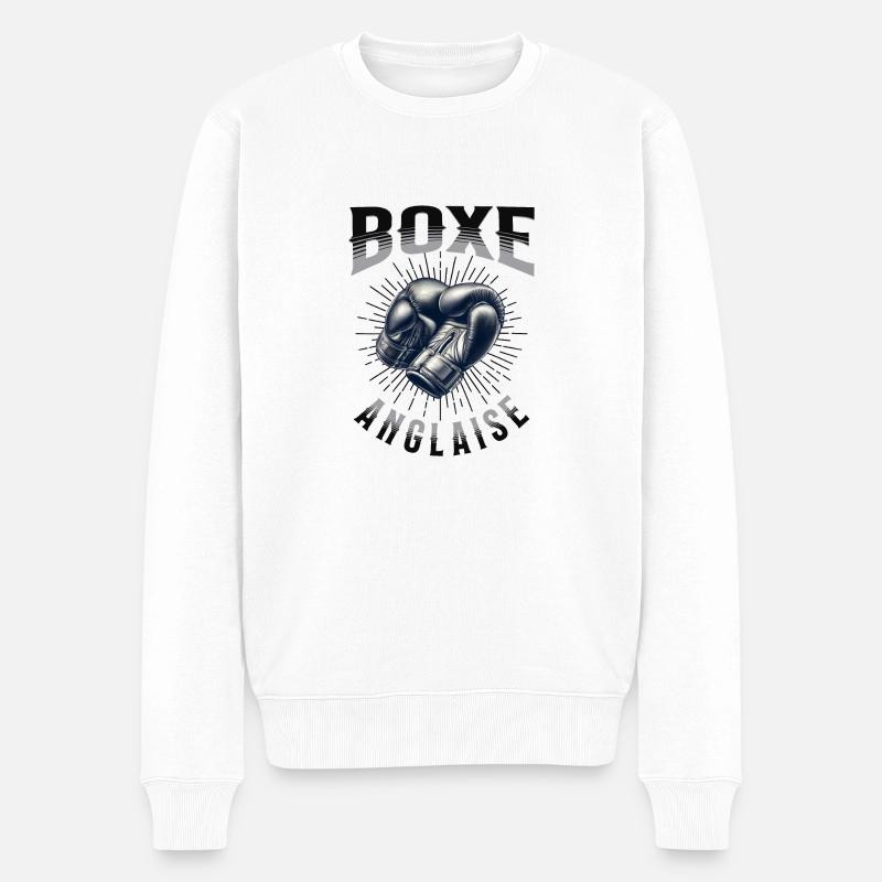 Boxe anglaise,cadeau pour boxeur et boxeuse - Pull Premium bio Homme - blanc
