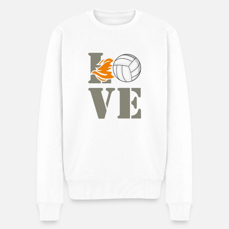 Volleyball LIEBE - Männer Premium Bio Pullover - Weiß