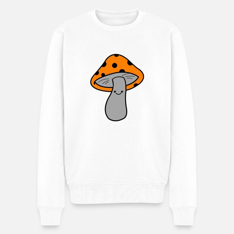 Pilz Mushroom - Männer Premium Bio Pullover - Weiß