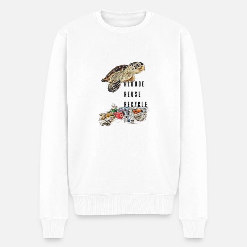 Sauvons l’océan // Pollution - Pull Premium bio Homme - blanc