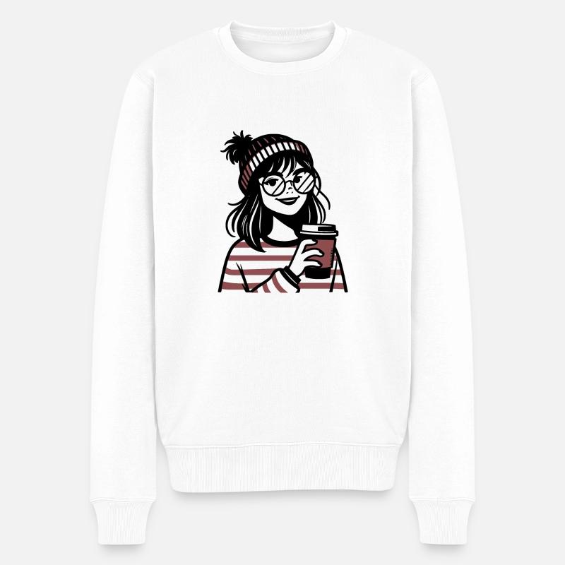 Gemütliche Winterstimmung - Männer Premium Bio Pullover - Weiß