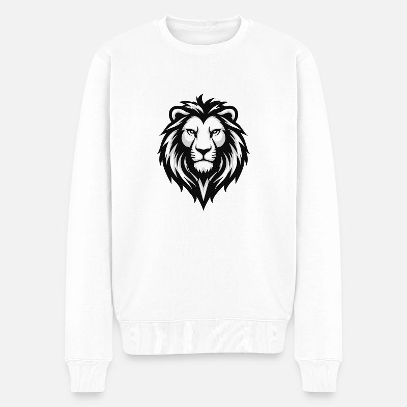 Tschetschenien-León - Männer Premium Bio Pullover - Weiß