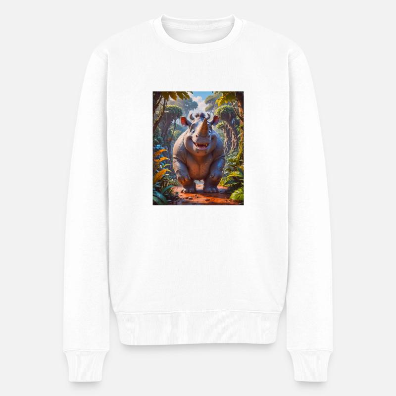 animaux africains super mignons – Meerkat - Pull Premium bio Homme - blanc