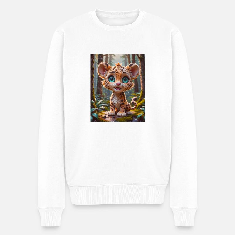 animaux africains super mignons – Léopard - Pull Premium bio Homme - blanc