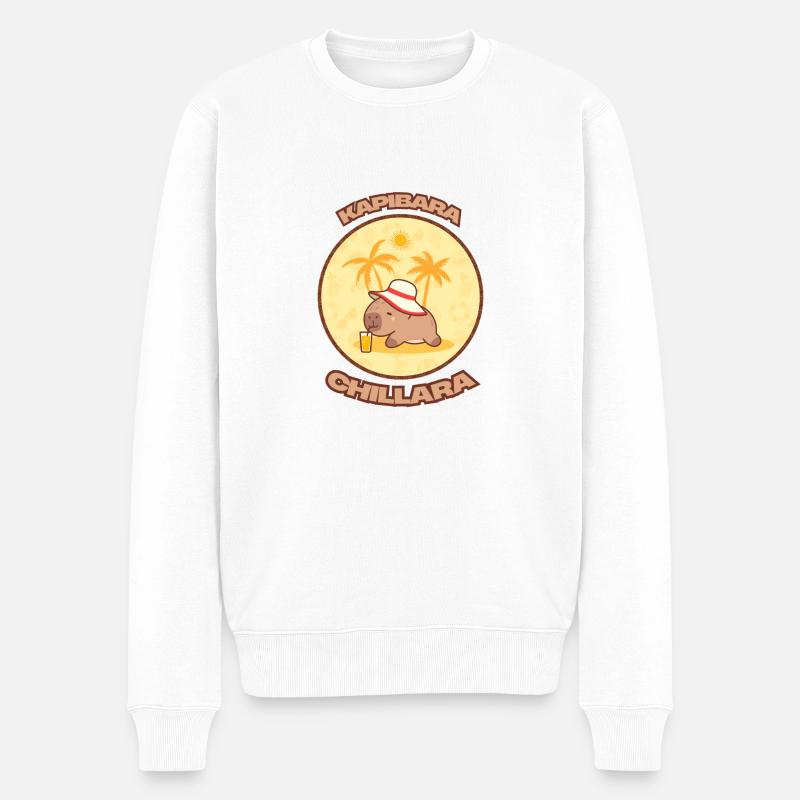 Capybara chillara - Pull Premium bio Homme - blanc