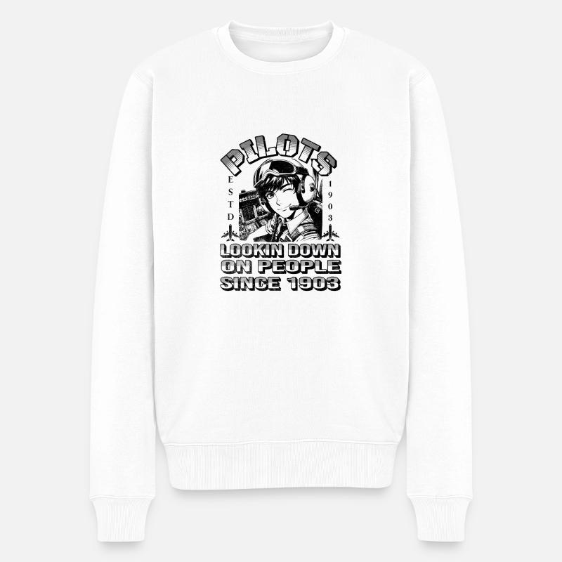 Ultraleicht Pilot Motorflieger Segelflieger Hangar - Männer Premium Bio Pullover - Weiß
