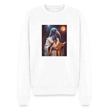 Thoth, ibis-headed god, holding a scroll - Men's Premium Organic Jumper - white - Front - Thijin (182cm)