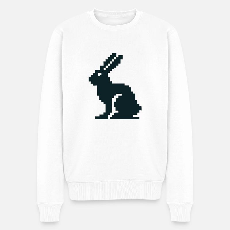 Lapin Pixel - Pull Premium bio Homme - blanc